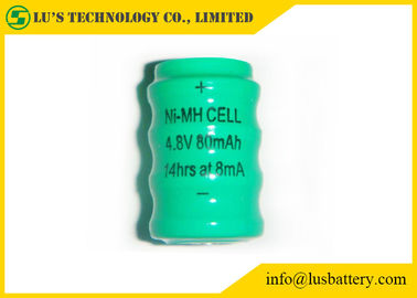 80mah 1.2 Vの充電電池ボタンの細胞NIMHの物質的で長い耐用年数